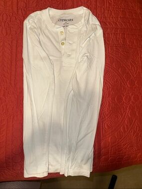 Crewcuts Girls' White Long-Sleeve Henley Shirt